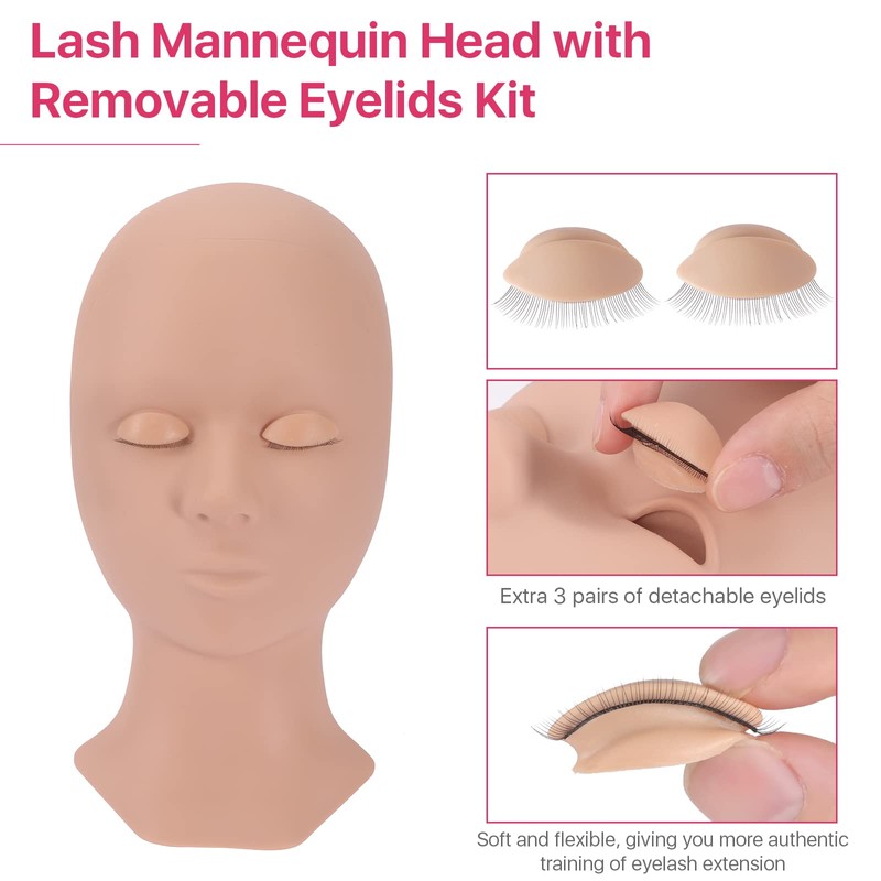 Pretty memory 152 PCS Eyelash Extension Kit with Lash Mannequin