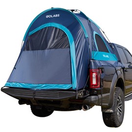 Golabs Truck Bed Tent for 5-6.5 Ft Bed, 5-Minute Easy Setup by Pre-Assembled Design, Waterproof PU2000mm, 2-Person Portable with Extra Rainfly Cover for Camping & Outdoor, Includes Storage Bag Blue