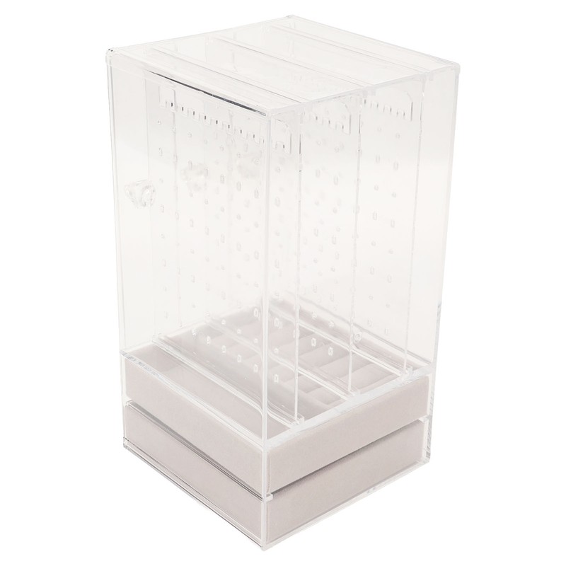 5 Drawers Acrylic Earring Holder Dustproof Storage Display Transparent Acrylic