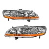 Torchtree Headlight Assembly for 1998-2002 Accord, Amber Reflctor Clear Lens