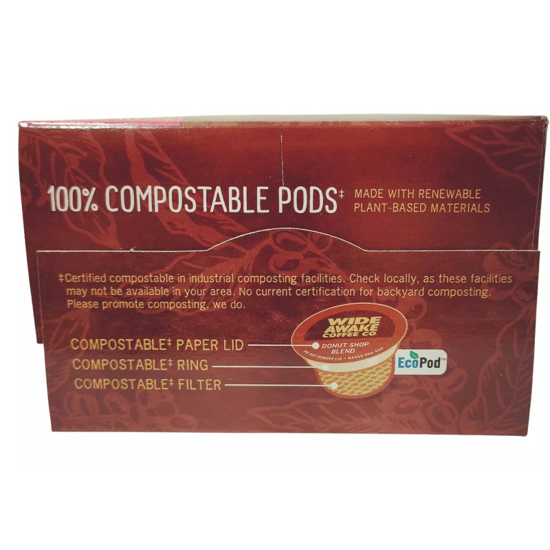 Wide Awake Coffee Pods 10-Pk Jamaican Blend Full-Bodied Complex for