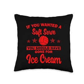 Funny Volleyball Gift Men Women Cool Soft Serve Volleyball Throw Pillow