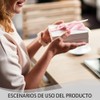 24Tabletas Uñas Press on Cortas, Patrón Puntos De Onda Blancos
