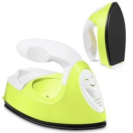 Mini Craft Iron Mini Heat Press Mini Iron Portable Handy Heat Press Small Iron with Charging Base Accessories for Fuse Beads Patch DIY Shoes T-shirts Heat Transfer Vinyl Projects(Fruit Green)