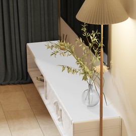 Zinkooat Leather Desk Mat,1.8mm Thick,16x60 Inch Desk Cover,Desk Protector Mat,Dresser Cover Top,Leather Table Cover,Side Table Cover,Office Desk Cover(Grayish White+Grayish White,16x60)