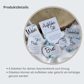 Einweihungsgeschenk Brot Salz Etiketten | 6 Anhänger - Aufkleber | Geschenk zum Einzug, Umzug, Einweihung neues Zuhause | Einzugsgeschenk