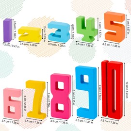 Wooden Stacking Building Blocks, 1-10 Number Wood Blocks Sensory Digit Blocks Puzzle Game Balancing Competition Montessori Toys for 3+ Years Old Kids Boys Girls Learning Toys Gifts