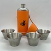 Giggle Golf Witch 8 oz Orange Flask With 4 Shot