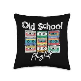 Cassette Tape Music 80s Old School Playlist Vintage Eighties Throw Pillow