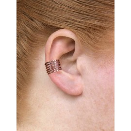 Twisted Conch Ear Cuff, Conch Hoop, Fake Cartilage Piercing Textured Earcuff, No Piercing Needed (copper)
