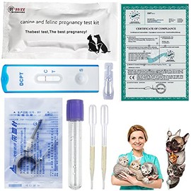 Pet Dog Pregnancy Pregnant Test Paper Strip,Fast and Accurate Detection Includes All Required Accessories,for Dog Cat Veterinaria Disposable Pet Clinic Equipment (2pcs)