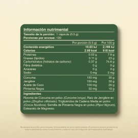 VITAL BOTANICS - Suplemento Alimenticio - Golden Milk con Cúrcuma, Jengibre, Pimienta Negra - 120 Cápsulas 500 mg - Multivitamínico Leche Dorada - 4  