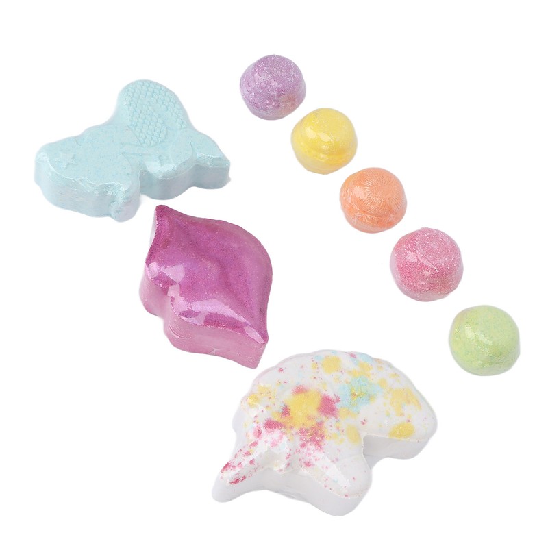 8pcs Bubble Bath Ball Set Different Shapes Fragrance Exfoliating Refreshing