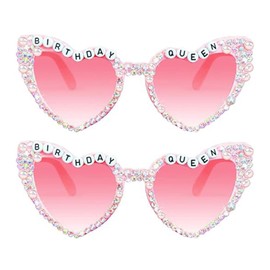 EOWVISN 2 Pieces Of Heart-Shaped Glasses, Wedding Sunglasses, Party Sunglasses, Clothing Accessories, Photo Props, Party Supplies