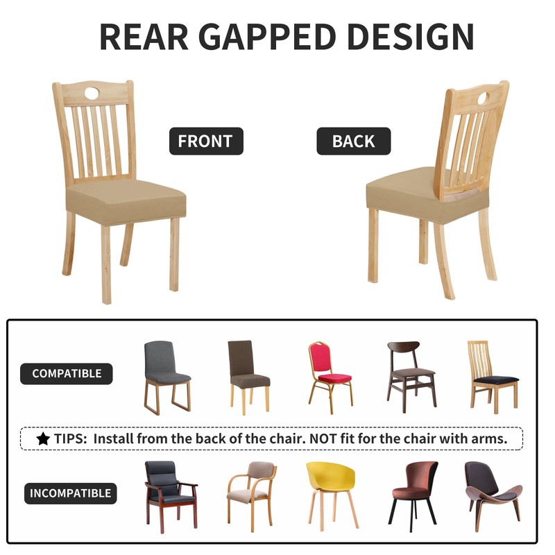 Easy-Going 100% Waterproof Seat Covers for Dining Room Chairs Set
