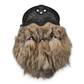 Sporran Kilt for Men Premium Cayote Fur Full Dress Scottish kilt Sporrans for men with Chain Belt Kilt Accessories (Clutch Bag Cayote)