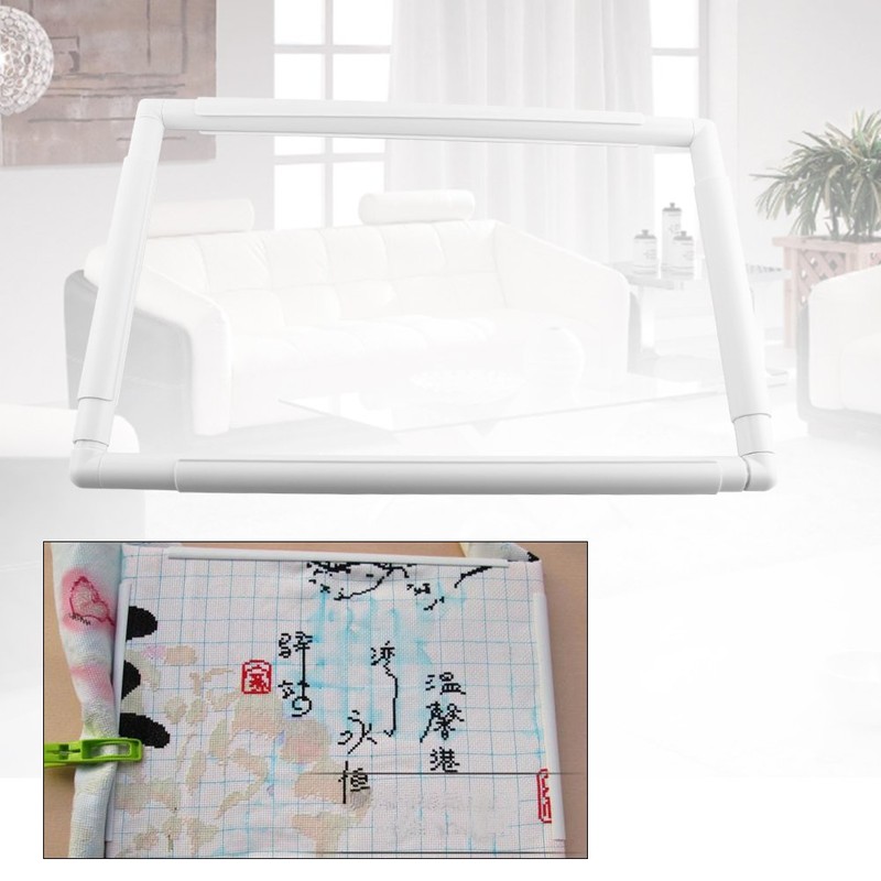 Zerodis Embroidery Hoop Frame for DIY Embroidery Rectangle Plastic Clip