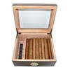 DUCIHBA Cigar Humidors Storage 25-50 Cuba Cigars Case, Tempered Glass