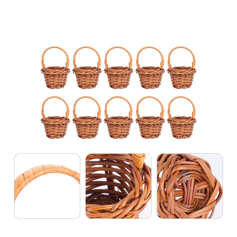 DOITOOL Miniature Mini Baskets Basket 10 Pcs Mini Shopping Basket