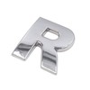 sourcing map Silver Metal R Letter Alphabet Sticker Emblem Badge