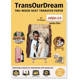 TransOurDream Heat Transfer Paper for Wood (10 Sheets, A4) Printable Iron on Transfers for Inkjet Printer Wood Transfers Photo Transfer Paper(Wood2.0-10)