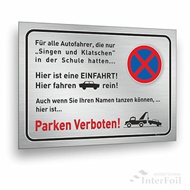 Einfahrt freihalten Sign, Singen und Klatschen Sign, 30 x 20 cm, Sturdy 3 mm Hard PVC Sign for Long-Term Outdoor Use, UV-Resistant