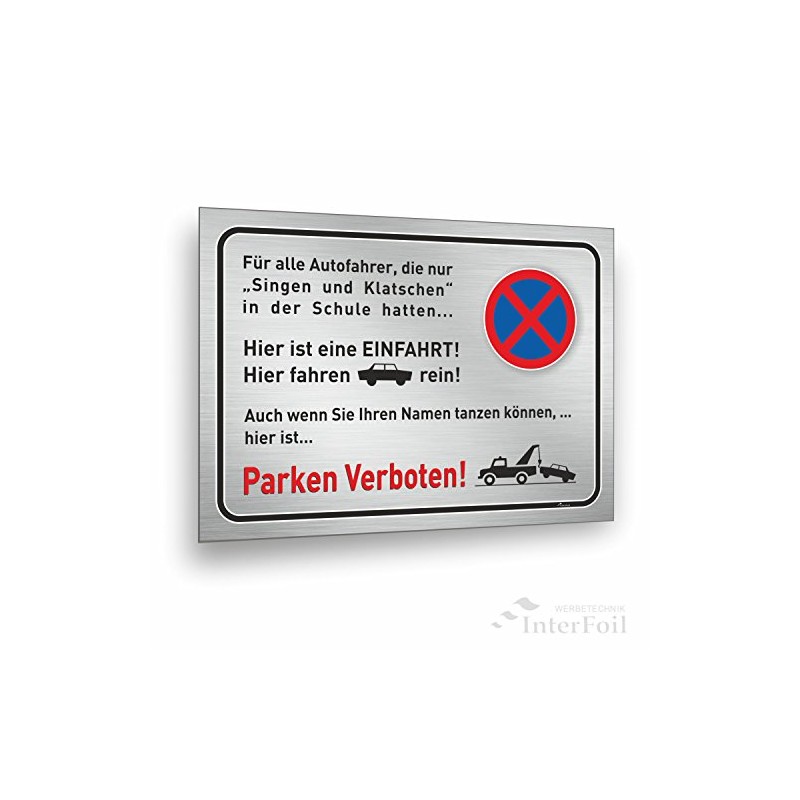 Einfahrt freihalten Sign, Singen und Klatschen Sign, 30 x 20