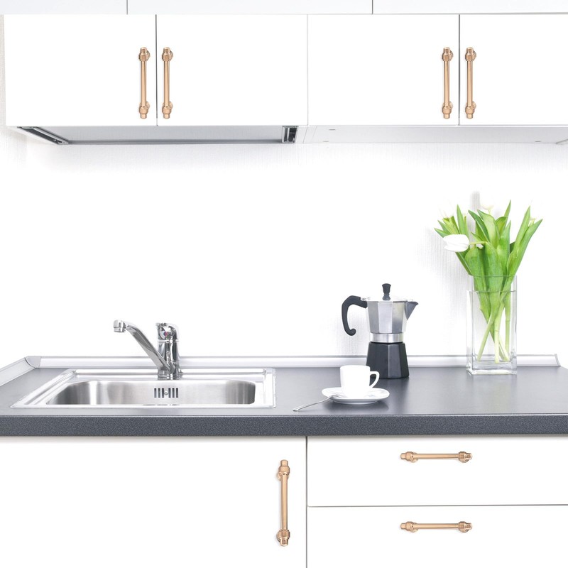 POVEFONK 10 Pack 5 inch Champagne Bronze Kitchen Cabinet Handles