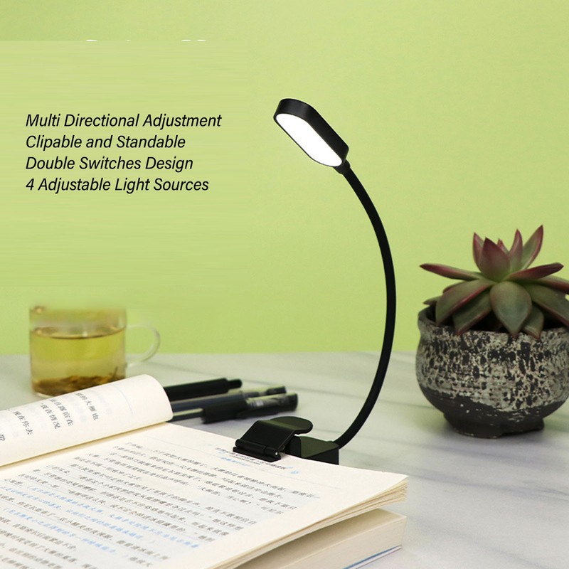Book Light Small Lightweight Vertical Head Clip On Reading Light