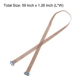 sourcing map IDC Serial Cable Rainbow Wire Flat Ribbon Cable DB25 Male to DB25 Male 59 Inch Length 2.54mm Pitch Breadboard Jumper Wires for Electronic Projects