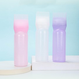 3pcs Applicator Bottle for Hair Root Comb Color Applicator Bottle Styling Tool (WhitePinkPurple)