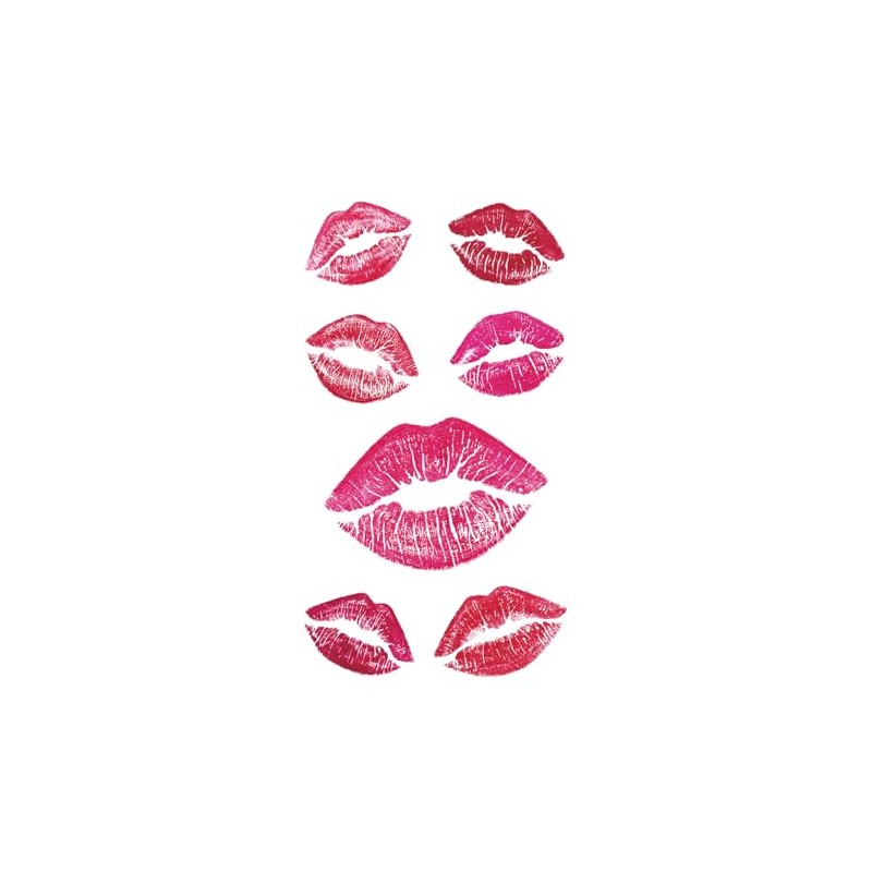 MapofBeauty 2 pcs Pink Charm Lip Prints Temporary Waterproof Tattoo