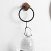 Bathroom Towel Holder Wood Towel Holder Hanger Wall-Mounted Round Towel