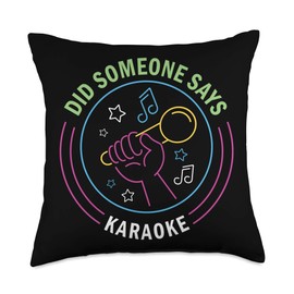 Singing Singer Karaoke Bar Music Microphone Song Party Gift Throw Pillow