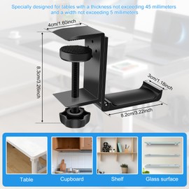 YMKWZ 1PCS Headphone Stand Hanger Holder, Foldable Aluminum Desk Headphone, Universal Space Saving Headset Stand Multifunctional Under Desk Hanger for Home Office