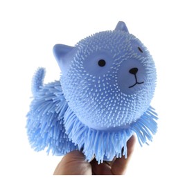 1 Random Color Shaggy Cat Large 7" Puffer Ball - Sensory Therapy Fidget Stress Balls - OT Autism SPD