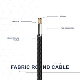 1 Meters / 3.28FT Braided Cable, LEDSONE 2 Core Electrical Cable, Vintage Braided Flex Fabric Electrical Wire for DIY Lamps Industrial Pendant Lights Lighting Appliances (Dark Brown)