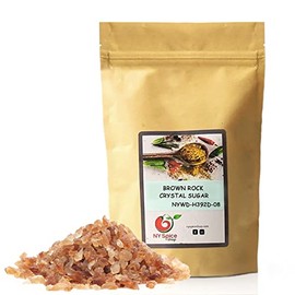 NY SPICE SHOP Brown Rock Crystals Sugar – 8 Ounce Rock Sugar - Pure Cane Sugar Crystals - Crystalized Rock Sugar – Rock Sugar Candy - Natural Cane Sugar – Sweet & Delicious - Used for Tea & Coffee