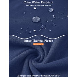 MAGCOMSEN 1/4 Zip Pullover Mens Quarter Zip Golf Jacket Fleece Lined Sweatshirt with Pockets Spring Track Jacket Navy M