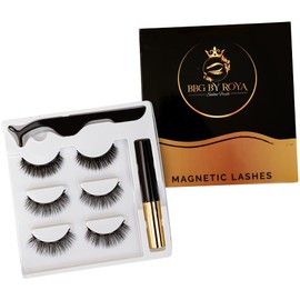 Magnetic Eyelashes with Eyeliner Kit | 3 Pairs Natural Look Reusable Eyelashes with Tweezers Applicator, False eyelashes With Tweezers Easy to Wear, No Glue Needed
