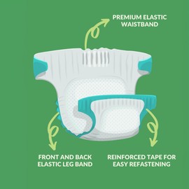 Forsite Nature's Escape Briefs Printed Adult Diapers, Mary Jane, Medium, Starter Pack/4