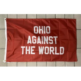 Unbranded Ohio Against The World Flag FREE SHIP Buckeyes Beer State Man Cave Day Sign 3x5'