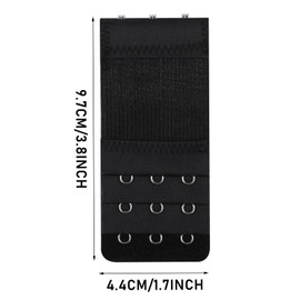 4 Packs Women's Bra Extender 3 Hooks Stretchy Bra Strap Extension Soft and Comfortable Lady's Bra Extender Band (Black/Skin Color/White/Apricot)