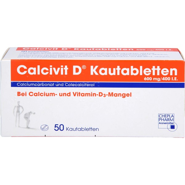 CHEPLAPHARM Calcivit D Kautabletten 600 mg/400 I.E., 50 St. Tabletten