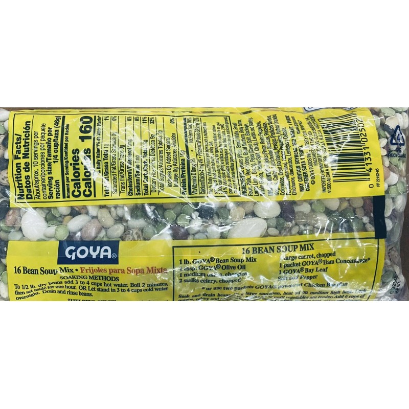 Goya Dry 16 BEAN SOUP MIX 16 oz Bag -