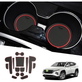 2024 Tucson Door Slot Mats for Hyundai Tucson 2024 Accessories Anti-Slip & Dusty Center Console Liner Mats Compatible with 2022 2023 2024 Hyundai Tucson SE/SEL/XRT/Limited/N Line (15PCS/Sets)