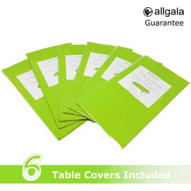 allgala Table Cover Water Proof Disposable Tablecloth-6PK 54"x108"-Lime Green- for Party Birthday Wedding Picnic Fiesta Home Party Decorations