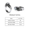 Jeulia 3.68 Carat Twist Skull Rings for Women Sterling Silver