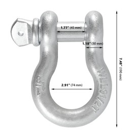 ZOENHOU 1-1/8 Inch D Ring Shackle, 9.5 Ton / 20,944 Lbs Capacity D-Ring Bow Shackle Heavy Duty, Screw Pin Anchor Shackle for Rigging, Towing, Winch, Off Road Recovery, Bolt-Type