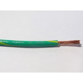AWC 12 GAUGE WIRE GREEN W/ YELLOW 100' FT PRIMARY AWG STRANDED COPPER POWER REMOTE